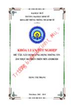 Xây dựng ứng dụng thông tin ẩm thực ba miền trên nền android