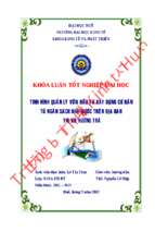 Tình hình quản lý vốn đầu tư xây dựng cơ bản từ ngân sách nhà nước trên địa bàn thị xã hương trà, tỉnh thừa thiên huế