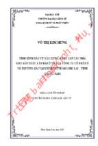 Tình hình đầu tư xây dựng, nâng cấp các nhà máy sản xuất, lắp ráp ô tô của công ty cổ phần ô tô trường hải tại khu kinh tế mở chu lai – tỉnh quảng nam