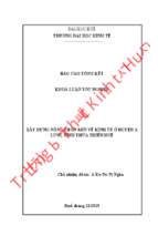 Xây dựng nông thôn mới về kinh tế ở huyện a lưới, tỉnh thừa thiên huế.