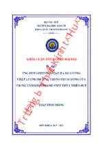 Ứng dụng phương pháp ipa đo lường chất lượng dịch vụ thông tin di động của trung tâm kinh doanh vnpt thừa thiên huế.