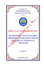 Tình hình đầu tư cơ sở hạ tầng trong chương trình xây dựng nông thôn mới tại xã hồng lộc, huyện lộc hà, tỉnh hà tĩnh