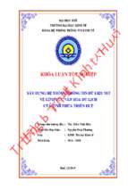 Xây dựng hệ thống thông tin dữ liệu mở về lĩnh vực văn hoá du lịch của tỉnh thừa thiên huế.