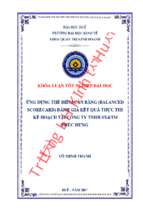 Ứng dụng thẻ điểm cân bằng (balanced scorecard) đánh giá kết quả thực thi kế hoạch tại công ty tnhh sx&tm phúc hưng