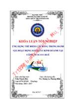 Ứng dụng thẻ điểm cân bằng trong đánh giá hoạt động sản xuất kinh doanh tại công ty scavi huế