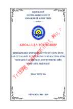 Tình hình huy động nguồn vốn từ cộng đồng dân cư vào đầu tư xây dựng cơ sở hạ tầng nông thôn mới ở xã điền lộc, huyện phong điền, tỉnh thừa thiên huế