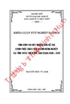 Tình hình thu hút nguồn vốn hỗ trợ chính thức (oda) vào ngành nông nghiệp tại tỉnh thừa thiên huế giai đoạn 2009 – 2013