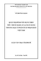 Quản trị rủi ro tín dụng theo tiêu chuẩn basel ii tại ngân hàng thương mại cổ phần xuất nhập khẩu việt nam