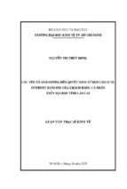 Các yếu tố ảnh hưởng đến quyết định sử dụng dịch vụ internet banking của khách hàng cá nhân trên địa bàn tỉnh lào cai