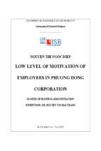 Low level of motivation of employees in phuong dong corporation