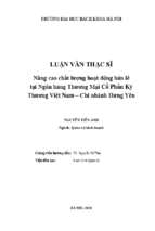 Nâng cao chất lượng hoạt động bán lẻ tại ngân hàng thương mại cổ phần kỹ thương việt nam   chi nhánh hưng yên