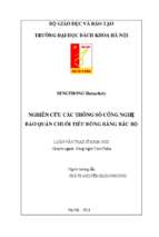 Nghiên cứu các thông số công nghệ bảo quản chuối tiêu đồng bằng bắc bộ 273309