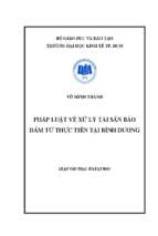 Pháp luật về xử lý tài sản bảo đảm từ thực tiễn tại bình dương