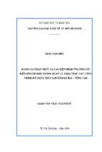 Đánh giá nhận thức và các biện pháp ứng phó với biến đổi khí hậu trong quản lý, khai thác các công trình hồ chứa thủy lợi tỉnh bà rịa – vũng tàu