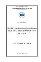 Các yếu tố ảnh hưởng đến quyết định phẫu thuật thẩm mỹ mũi cấu trúc tại tp.hcm