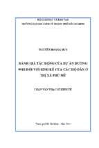 Đánh giá tác động của dự án đường 991b đối với sinh kế của các hộ dân ở thị xã phú mỹ