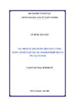 Các nhân tố ảnh hưởng đến chất lượng thông tin kế toán tại các doanh nghiệp nhỏ và vừa tại tp.hcm