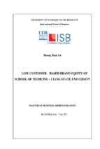 Low customer based brand equity of school of medicine    liang state university