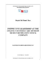 Ineffective leadership at the online customer care division ssi securities joint stock company