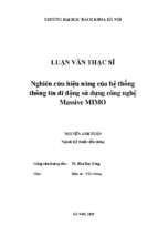 Nghiên cứu hiệu năng của hệ thống thông tin di động sử dụng công nghệ massive mimo