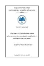 Công nhận kết quả hòa giải thành thông qua hoạt động hòa giải đối thoại tại tòa án   thực tiễn từ tỉnh bình dương