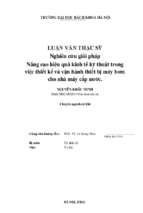 Nghiên cứu giải pháp nâng cao hiệu quả kinh tế kỹ thuật trong việc thiết kế và vận hành thiết bị máy bơm cho nhà máy cấp nước