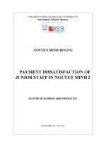 Payment dissatisfaction of junior staff in nguyet minh 2