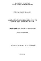 Nghiên cứu công nghệ tạo hình trục vít cycloid dùng trong máy nén khí