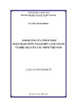 Ảnh hưởng của thâm nhập ngân hàng nước ngoài đến cạnh tranh và hiệu quả của các ngân hàng thương mại việt nam