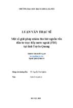 Một số giải pháp nhằm thu hút nguồn vốn đầu tư trực tiếp nước ngoài (fdi) tại tỉnh tuyên quang