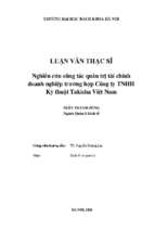 Nghiên cứu công tác quản trị tài chính doanh nghiệp trường hợp công ty tnhh kỹ thuật takisha việt nam 319972