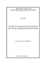 Các nhân tố ảnh hưởng đến quyết định nghỉ việc của trợ lý kiểm toán tại tp. hồ chí minh