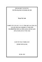 Nghiên cứu cấu trúc và các tính chất gia công của vật liệu polyme compozit từ nhựa nền polypropylen (pp) gia cường bằng sợi tre ngắn dùng trong xử lý nước thải