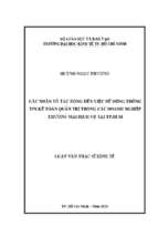 Các nhân tố tác động đến việc sử dụng thông tin kế toán quản trị trong các doanh nghiệp thương mại dịch vụ tại tp.hcm