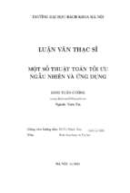 Một số thuật toán tối ưu ngẫu nhiên và ứng dụng