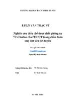 Nghiên cứu điều chế dược chất phóng xạ 11c choline cho petct trong chẩn đoán ung thư tiền liệt tuyến