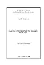 Các nhân tổ ánh hưởng đến quyết định vay vốn của khách hàng cá nhân tại các ngân hàng thương mại tỉnh bắc giang
