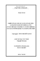 Nghiên cứu máy tiện cnc và xây dựng hệ thống các bài thực hành, thí nghiệm gia công cắt gọt trên máy ctx310 phục vụ chương trình đào tạo tại các trường đại học và cao đẳng công nghệ