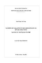 Vận dụng bsc (balanced scorecards) để đánh giá kết quả hoạt động tại chi cục thuế quận tân phú