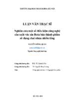 Nghiên cứu một số điều kiện công nghệ sản xuất vắc xin rota bán thành phẩm sử dụng chai nhựa nhiều tầng