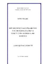Một số giải pháp hạn chế ý định thôi việc của người lao động tại công ty cổ phần kỹ nghệ lạnh searefico