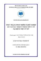 Thực trạng phơi nhiễm nghề nghiệp do vật sắc nhọn ở nhân viên y tế tại bệnh viện từ dũ