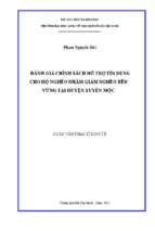 Đánh giá chính sách hỗ trợ tín dụng cho hộ nghèo nhằm giảm nghèo bền vững tại huyện xuyên mộc