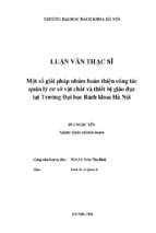 Một số giải pháp nhằm hoàn thiện công tác quản lý cơ sở vật chất và thiết bị giáo dục tại trường đại học bách khoa hà nội