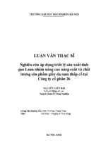 Nghiên cứu áp dụng triết lý sản xuất tinh gọn lean nhằm nâng cao năng suất và chất lượng sản phẩm giầy da nam thấp cổ tại công ty cổ phần 26