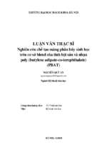 Nghiên cứu chế tạo màng phân hủy sinh học trên cơ sở blend của tinh bột sắn và nhựa poly (butylene adipate co terephthalate) (pbat)