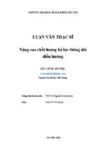 Nâng cao chất lượng bộ lọc thông dải điều hưởng