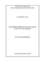 Hoàn thiện hệ thống kế toán quản trị tại công ty cp tagi logistics