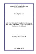 Các yếu tố ảnh hưởng đến ý định mua lại thực phẩm chức năng của người tiêu dùng tại thành phố hồ chí minh