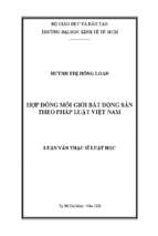 Hợp đồng môi giới bất động sản theo pháp luật việt nam